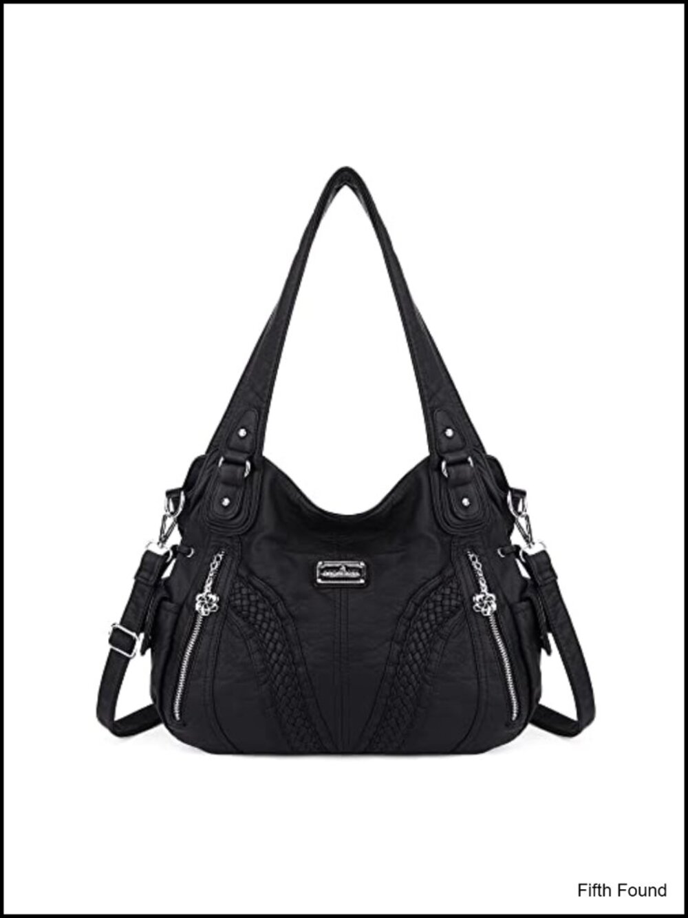 Washed PU Leather Tote Bag Satchel Shoulder Handbag Crossbody Purse
